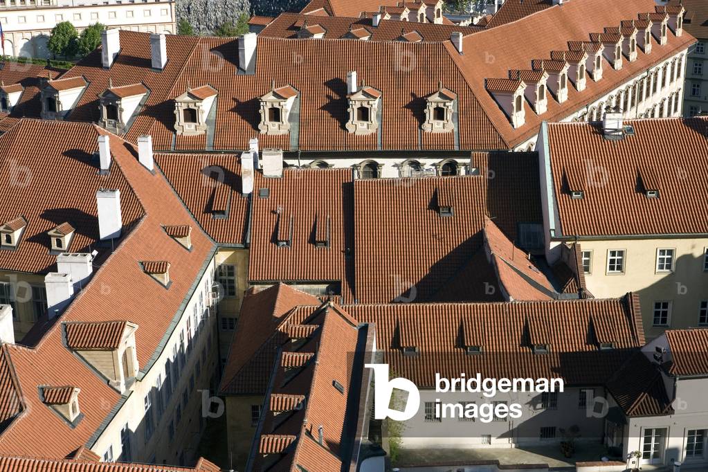 View of the roofs of the city of Prague, Czech Republic. Photography 2009