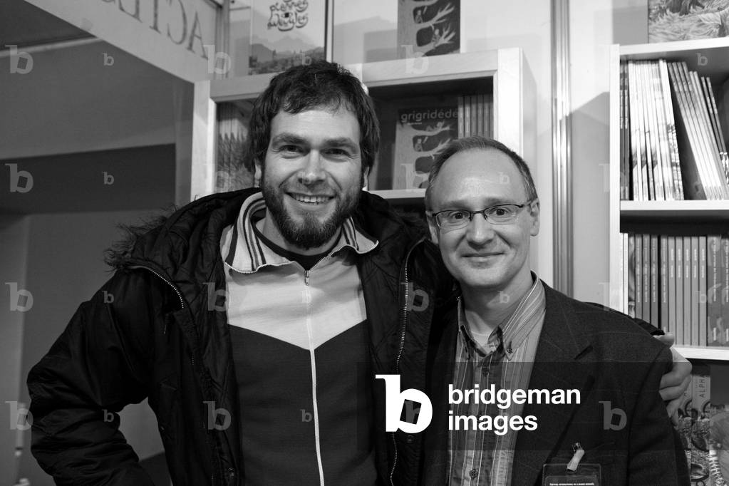 Jens Harder, German cartoonist, Thierry Groensteen, Belgian comic book theorist and publisher. 36th Angouleme International Film Festival 2009.