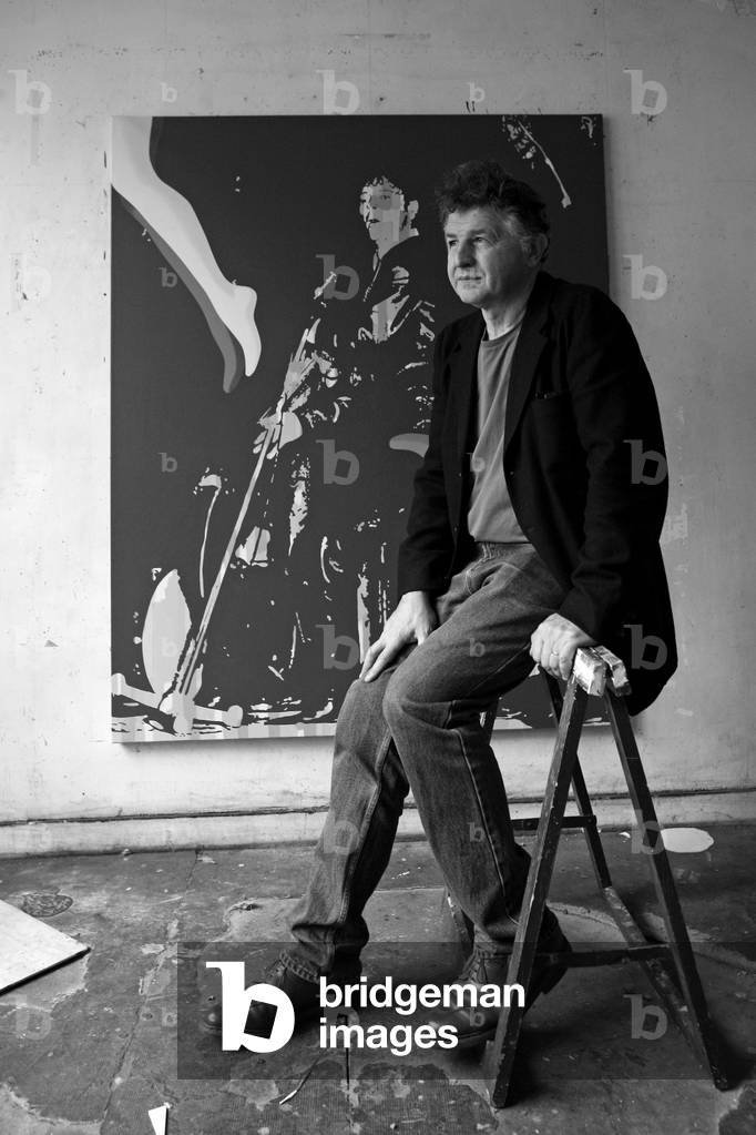 Portrait of Ivan Messac, French painter and sculptor, in his studio in Paris in 2008.