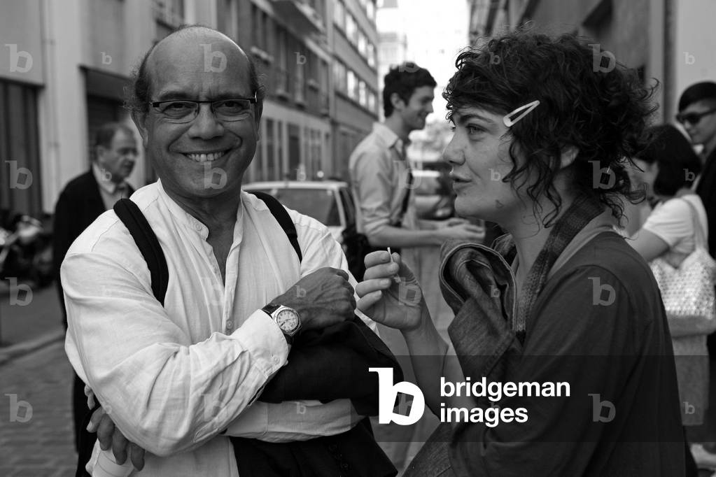 Jose Garcia Cordero, Dominican painter, Cristine Guinamand, French painter. Opening of the exhibition I write your name liberte. Traffic Gallery. Paris on 13 June 2009.