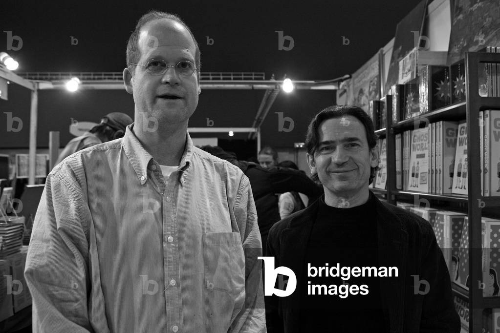 Chris Ware, American cartoonist, Benoit Peeters, French writer. 36th Angouleme International Film Festival 2009.