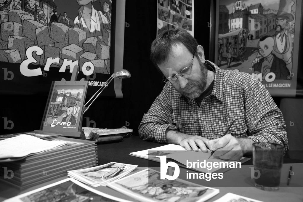 Portrait of Bruno Loth, French cartoonist. 36th Angouleme International Film Festival 2009.