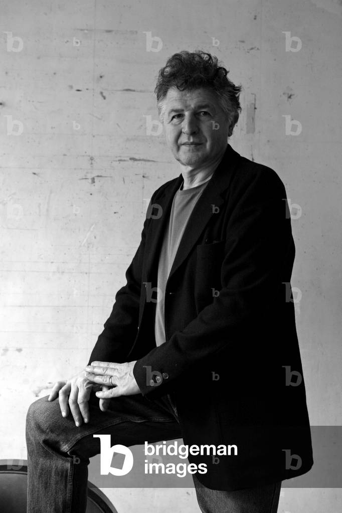 Portrait of Ivan Messac, French painter and sculptor, in his studio in Paris in 2008.