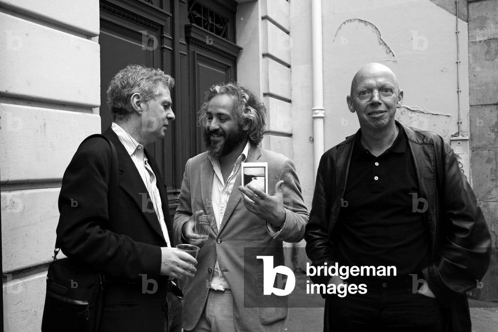 Marcel Katuchevski, French cartoonist, Humberto Poblet-Bustamante (Poblete Bustamante), Chilean painter, Vincent Corpet, French painter. Opening of the exhibitions Petrus De Man and Histoire d'Elles. Galerie Polad-Hardouin (Polad Hardouin). Paris on 11 June 2009.