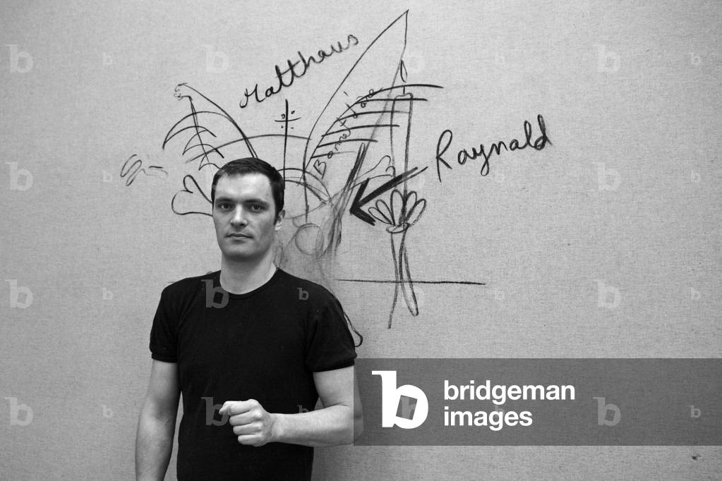 Portrait of Raynald Driez, French painter, in his studio of Ris Orangis on June 13, 2008.