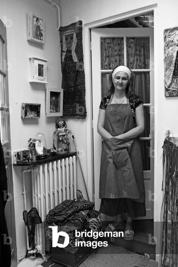 Portrait of Patricia Berquin, French artist, in her studio in Montreuil sous Bois in 2007.