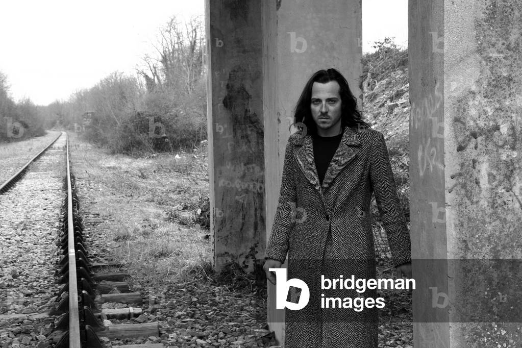 Portrait of Pascal Pillard, French painter. Gallardon Pont railway station in 2009.