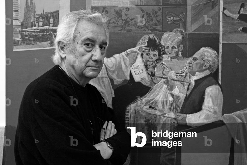 Portrait of Herman Braun-Vega (Braun Vega), Peruvian painter, in his house in Arcueil in 2008.