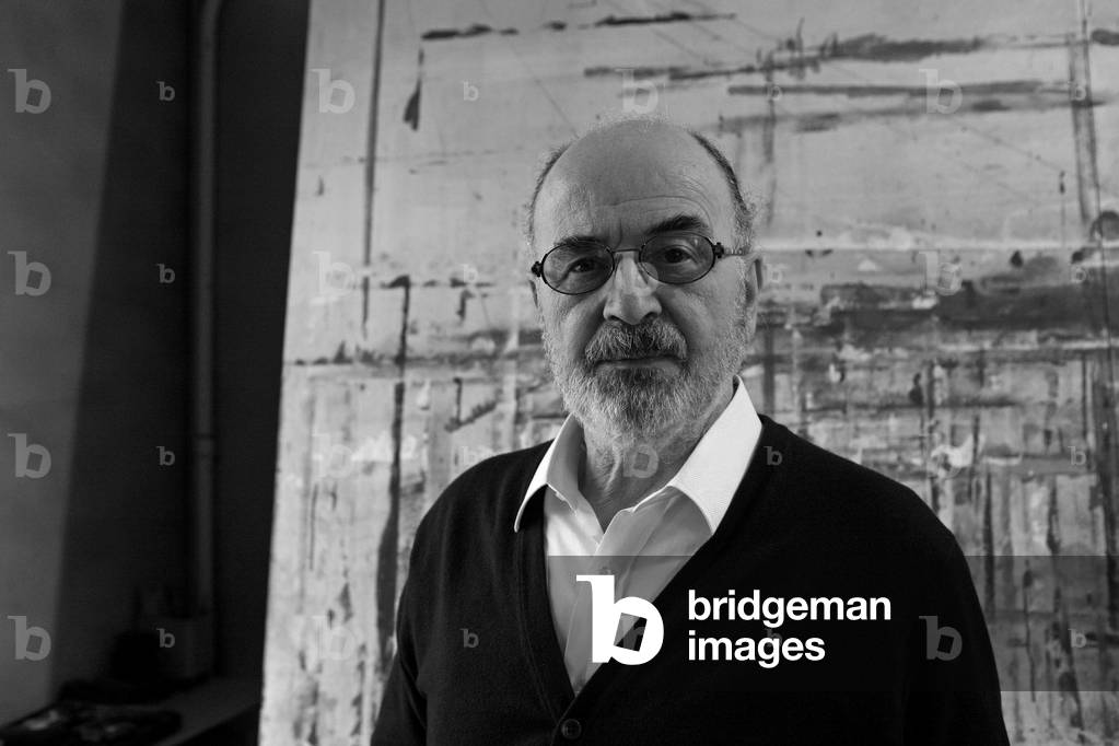 Portrait of Jean Le Gac, French artist, in his studio in Paris in 2009.
