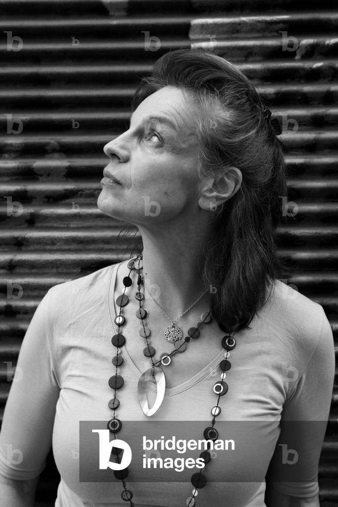 Portrait of Christine Sefolosha, Swiss painter. Opening of the exhibitions Petrus De Man and Histoire d'Elles. Galerie Polad-Hardouin (Polad Hardouin). Paris on 11 June 2009.