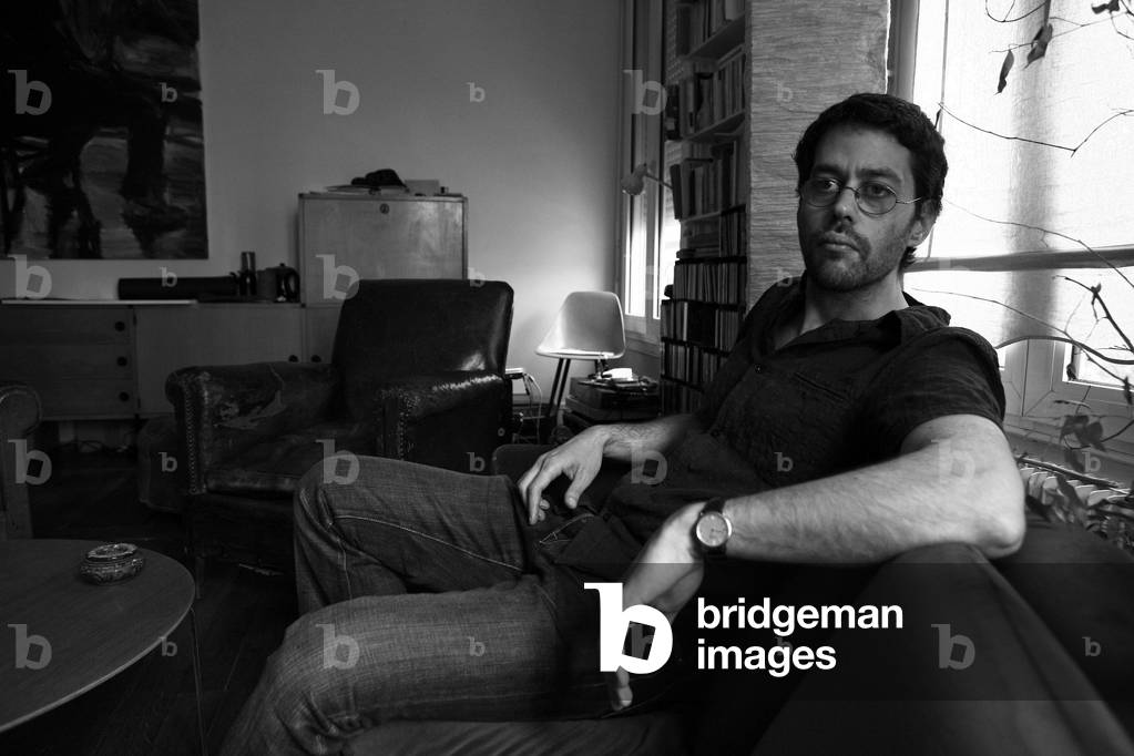 Portrait of Youcef Korichi, French painter, in his workshop of Ivry sur Seine in 2008.