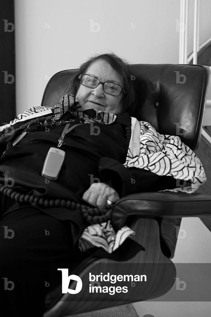 Portrait of Pierrette Bloch, French artist, in his Paris apartment in 2008.