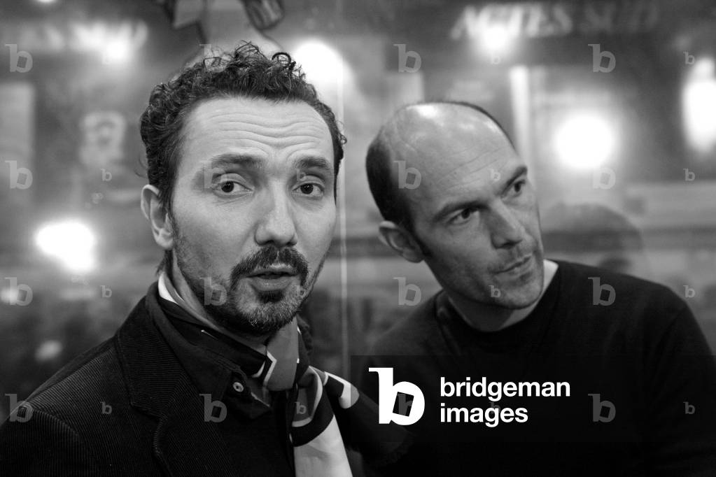 Frederic Poincelet, Nicolas de Crecy, French cartoonists. Opening of the Paris Book Fair on March 12, 2009.