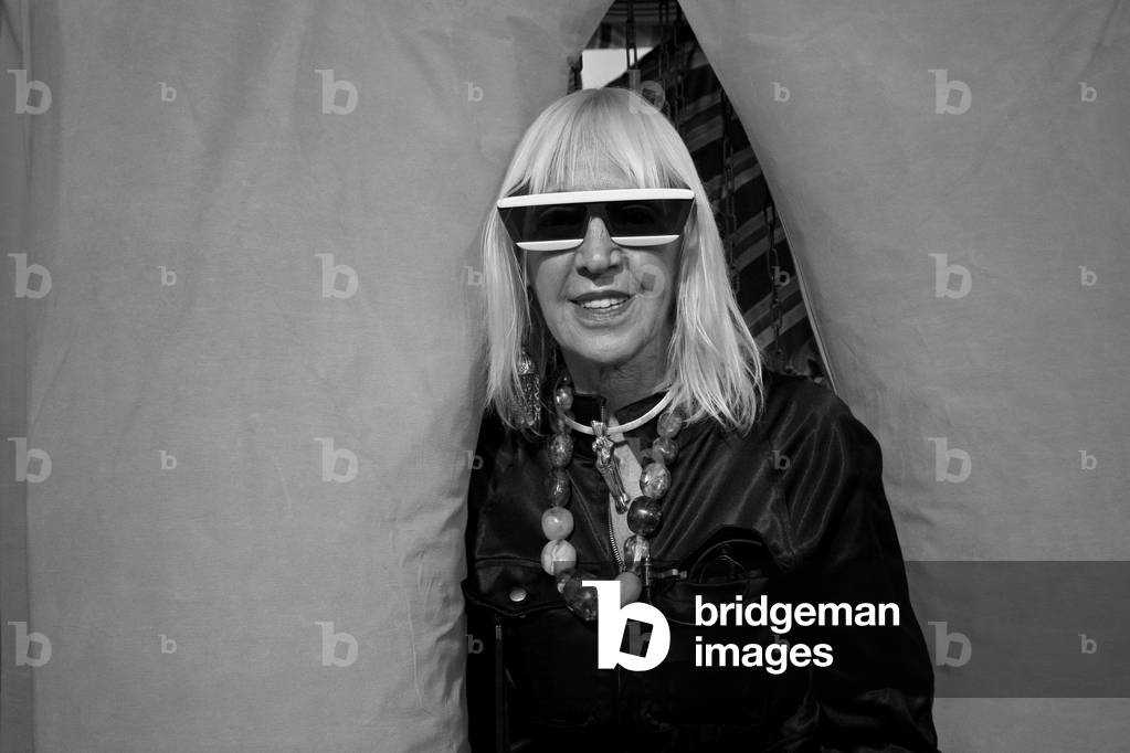 Portrait of Marta Minujin, artist nee in Buenos Aires. Opening of the exhibition of a replica of the Chambre d'Amour (abitacle structure originally created in 1964), by Marta Minujin and Mark Brusse, in the gallery Lara Vincy in Paris on September 9, 2008.