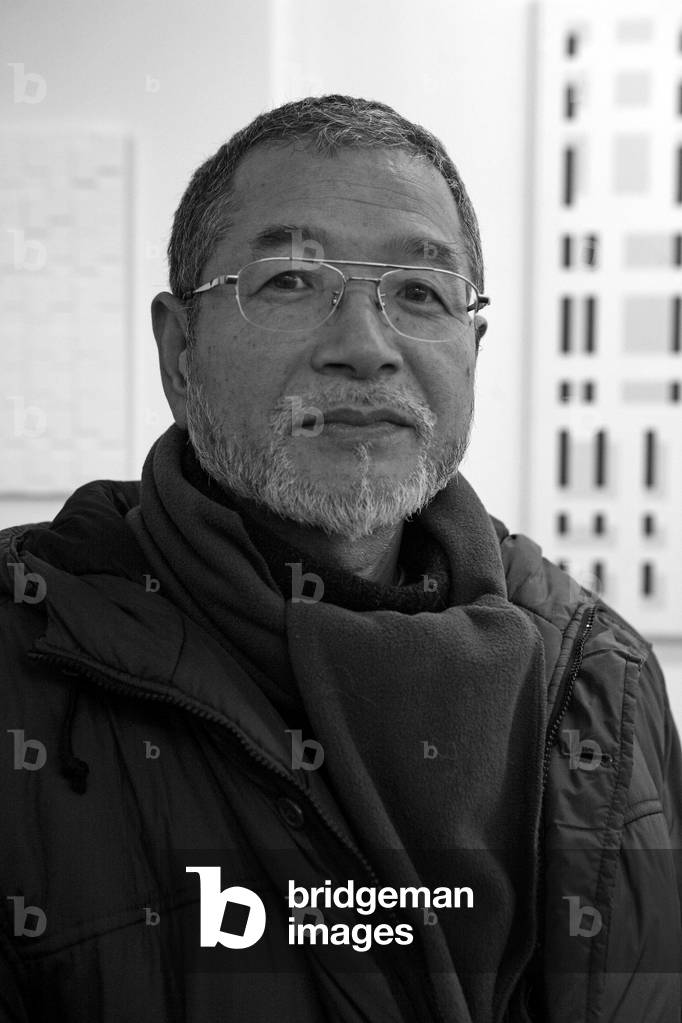 Portrait of Satoru Sato, Japanese artist. Opening of the exhibition Norman Dilworth in the gallery Gimpel & Muller in Paris on January 13, 2009.