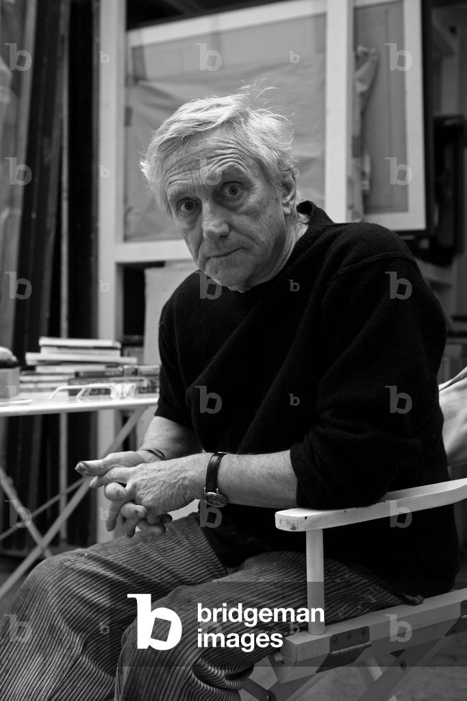 Portrait of Vladimir Velickovic, painter, in his studio in Arcueil in 2009.