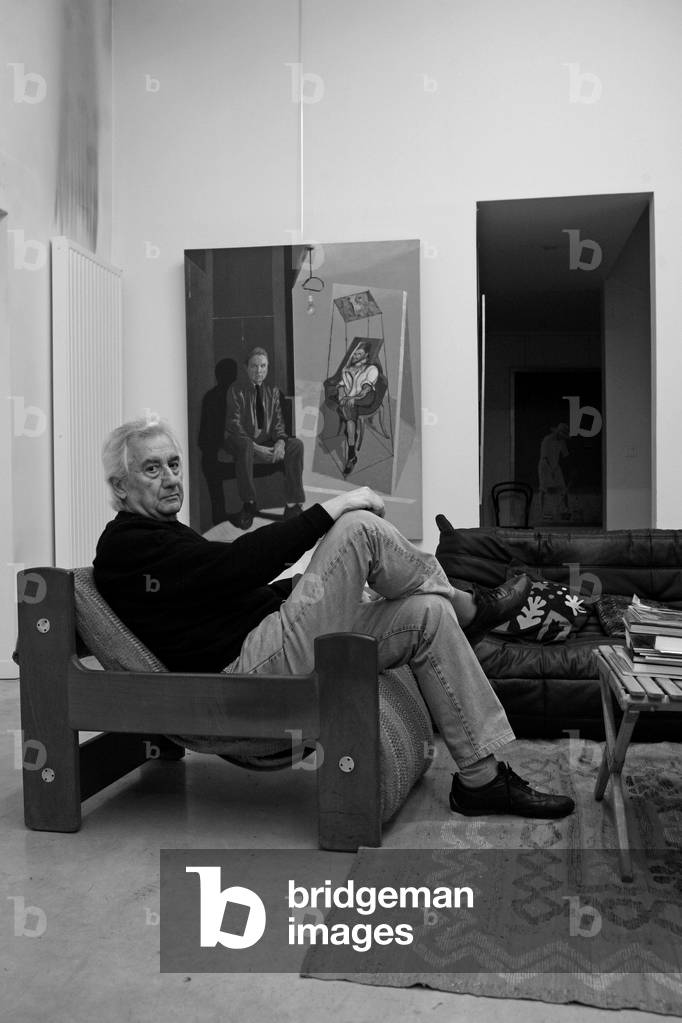 Portrait of Herman Braun-Vega (Braun Vega), Peruvian painter, in his house in Arcueil in 2008.