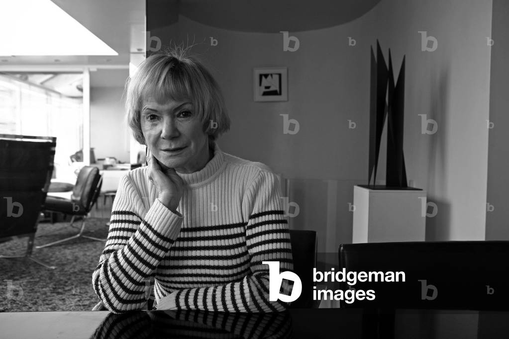 Portrait of Genevieve Claisse, French painter, in her studio in Paris in 2009.