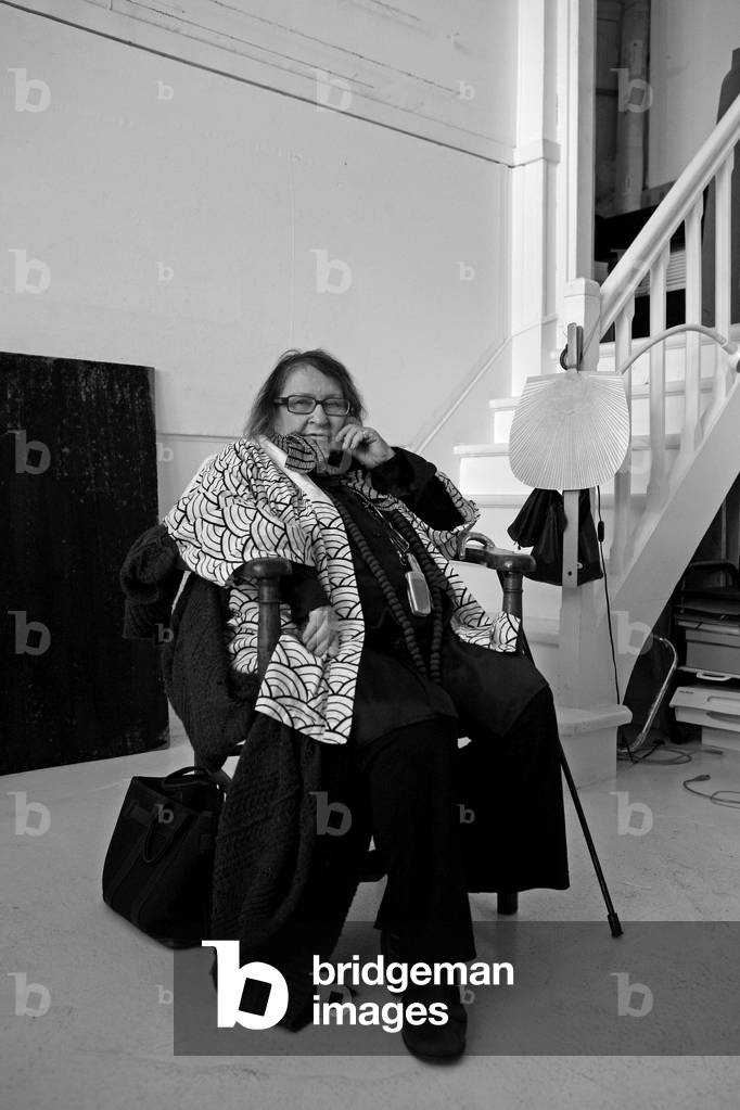 Portrait of Pierrette Bloch, French artist, in his Paris apartment in 2008.