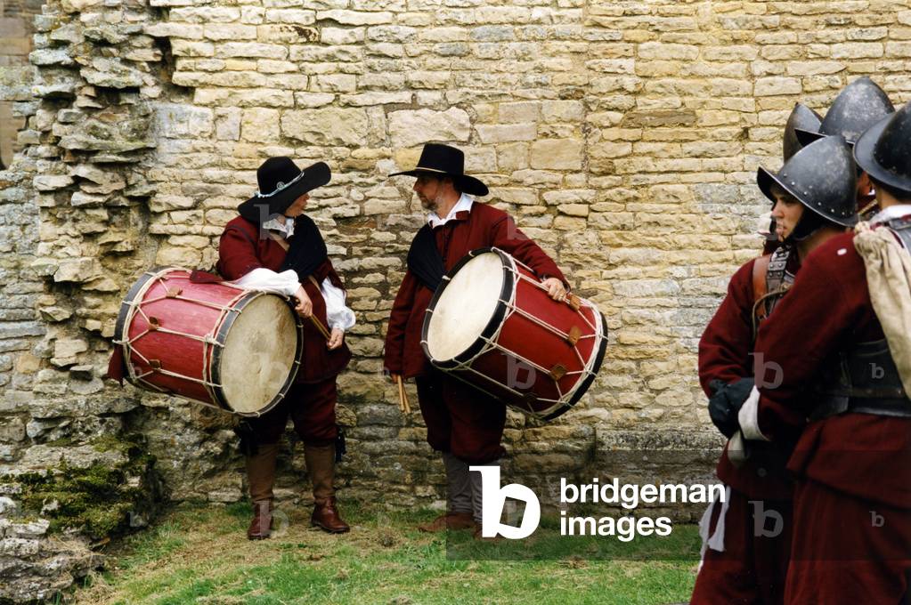 English Civil War reenactment - with side drums
