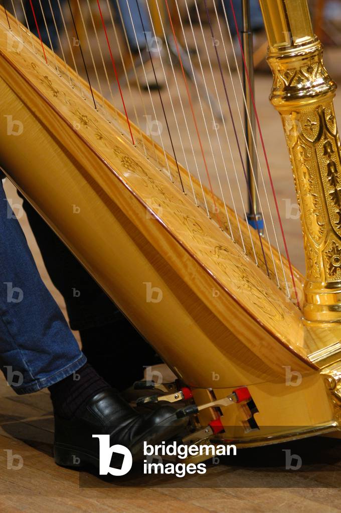 Part of harp being