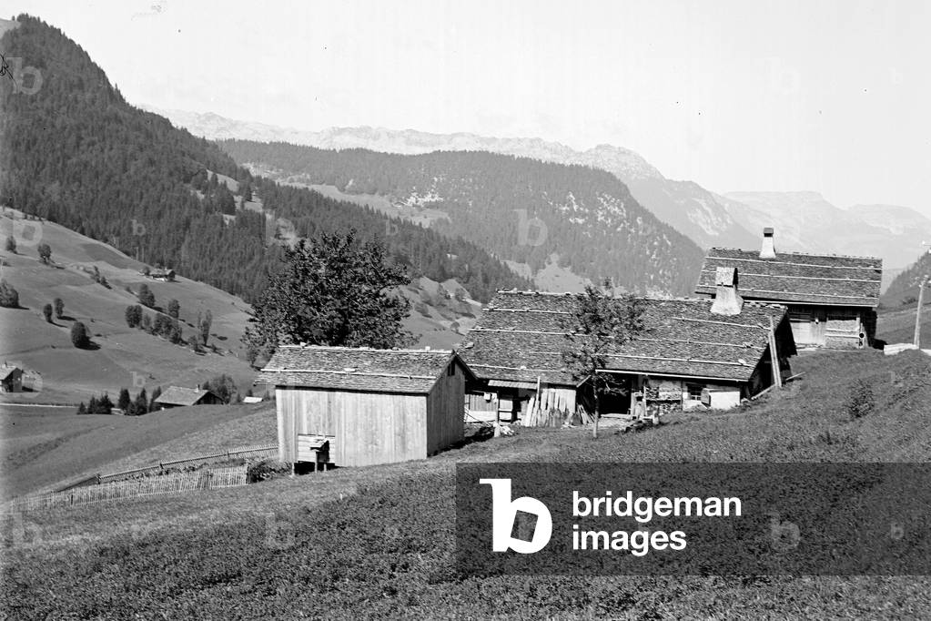 France, Rhone-Alpes, Haute-Savoie (74): Aravis massif, chalets, 1900