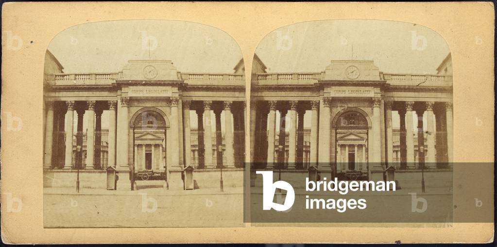 France, Ile-de-France, Paris (75): Entrée du corps legislatif, Palais Bourbon 1860