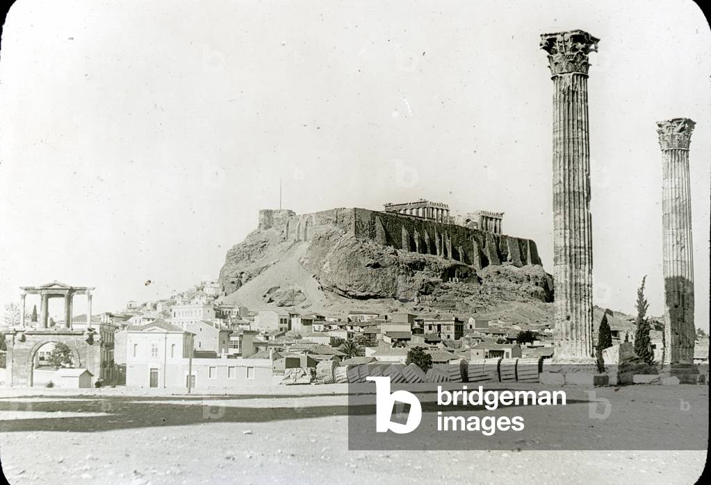 Greece, Athenes: Temple at the foot of the Acropolis, 1890