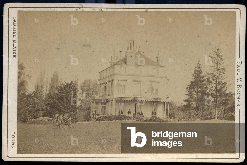 France, Centre, Indre-et-Loire (37), Saint Cyr sur Loire: High Bretonniere with its inhabitants, 1870