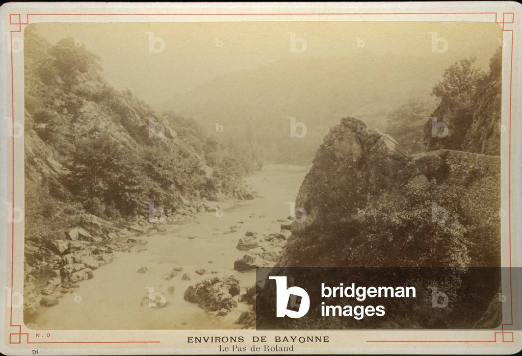 France, Aquitaine, Pyrenees-Atlantiques (64), Bayonne: The surroundings of Bayonne, the steps of Roland, 1880