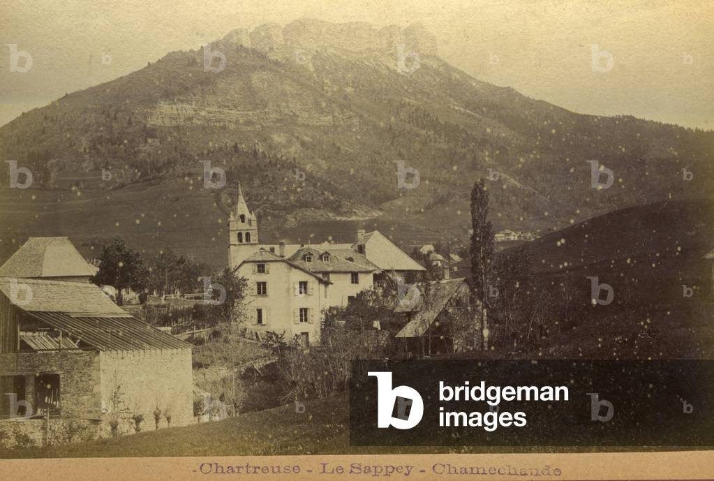 France, Rhone-Alpes, Isere (38), Chamechaude: The village of Chamechaude with the Sappey, 1880