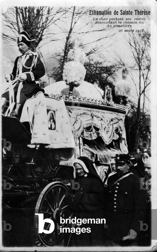 Exhumation of Saint Therese of Lisieux on 26 March 1923 (b/w photo)