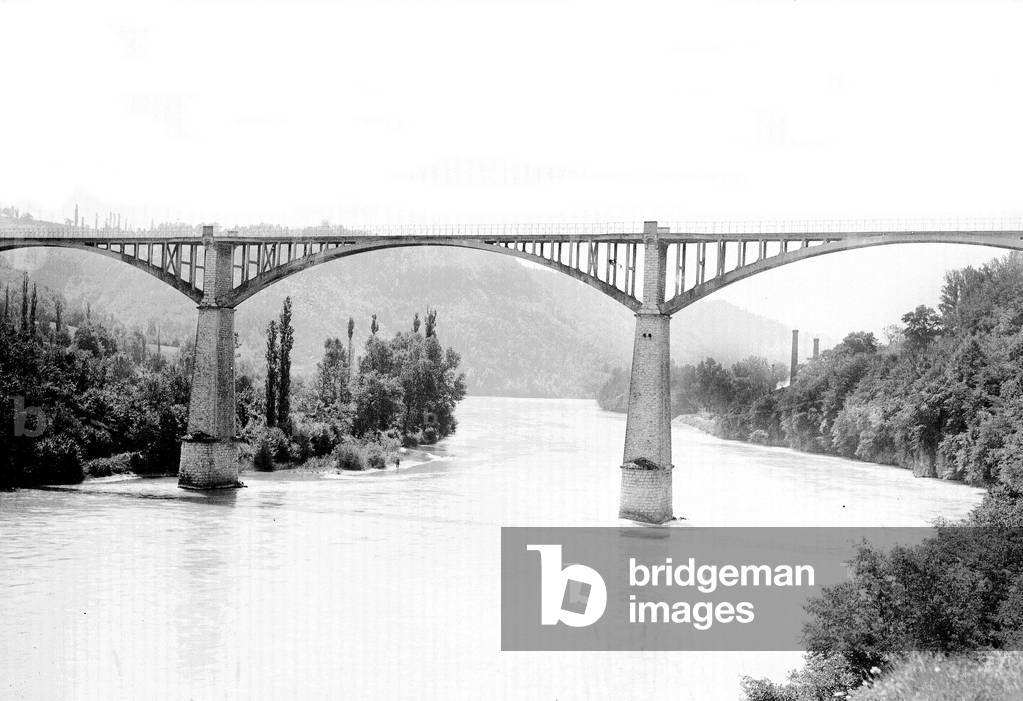 France, Rhone-Alpes, Ain (01), Chanay: Pyrimont bridge, 1929