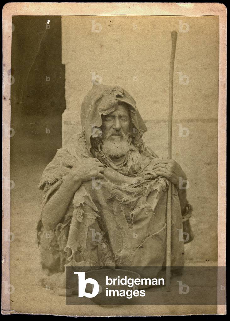Algiers: a beggar with his eclect, 1860