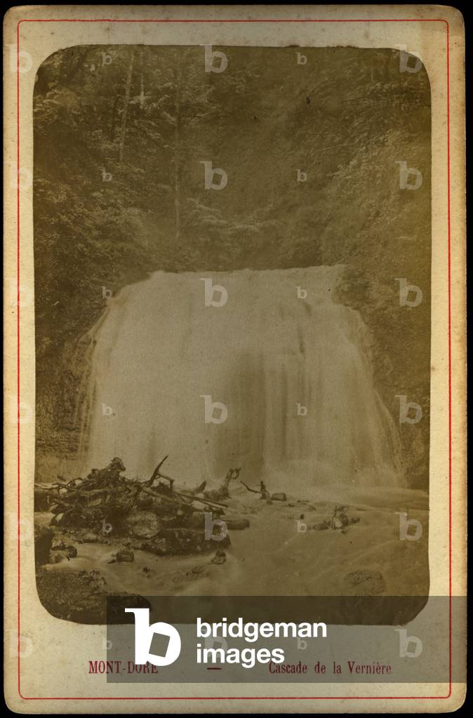 France, Auvergne, Puy-de-Dome (63), Le Mont Dore: la Verniere waterfall, 1870