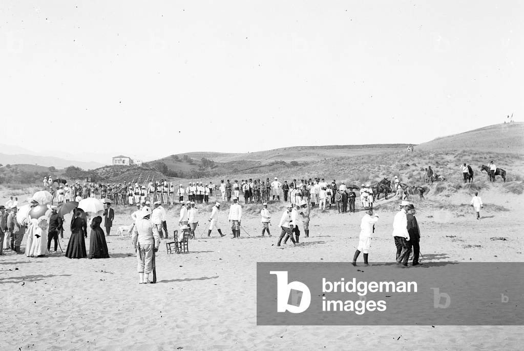 Greece, Chania, Crete: Crete's military campaign, international shooting competition, the arrival of zaizus in front of the detachments of international armies, Russian, English, Italian, French and Greek, 1908