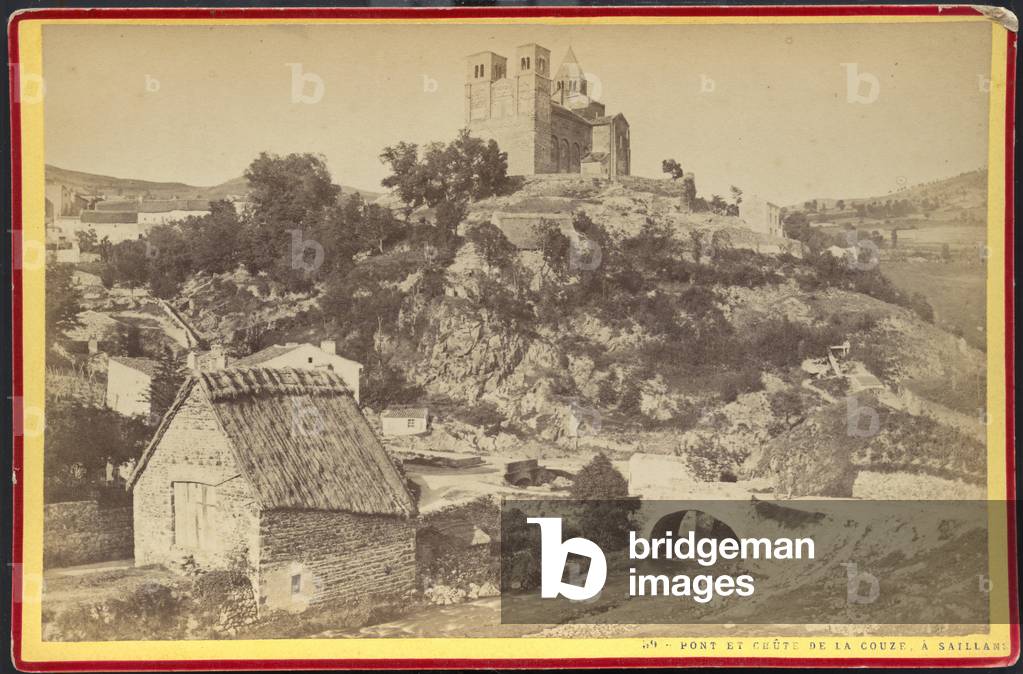 France, Rhone-Alpes, Drome (26), Saillans: Pont et chute de la Couze, 1875