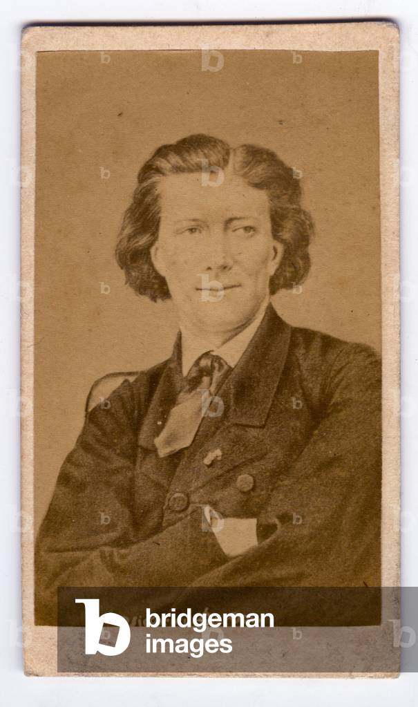 France, Photography of a drawing depicting Victorian Sardou (1831-1908), 1865