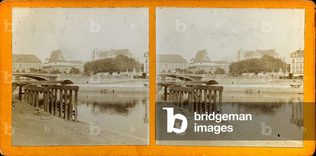 France, Pays de la Loire, Loire-Atlantique (44), Nantes: Banks of the Loire with quays, Chateau and cathedrale of Nantes, 1903