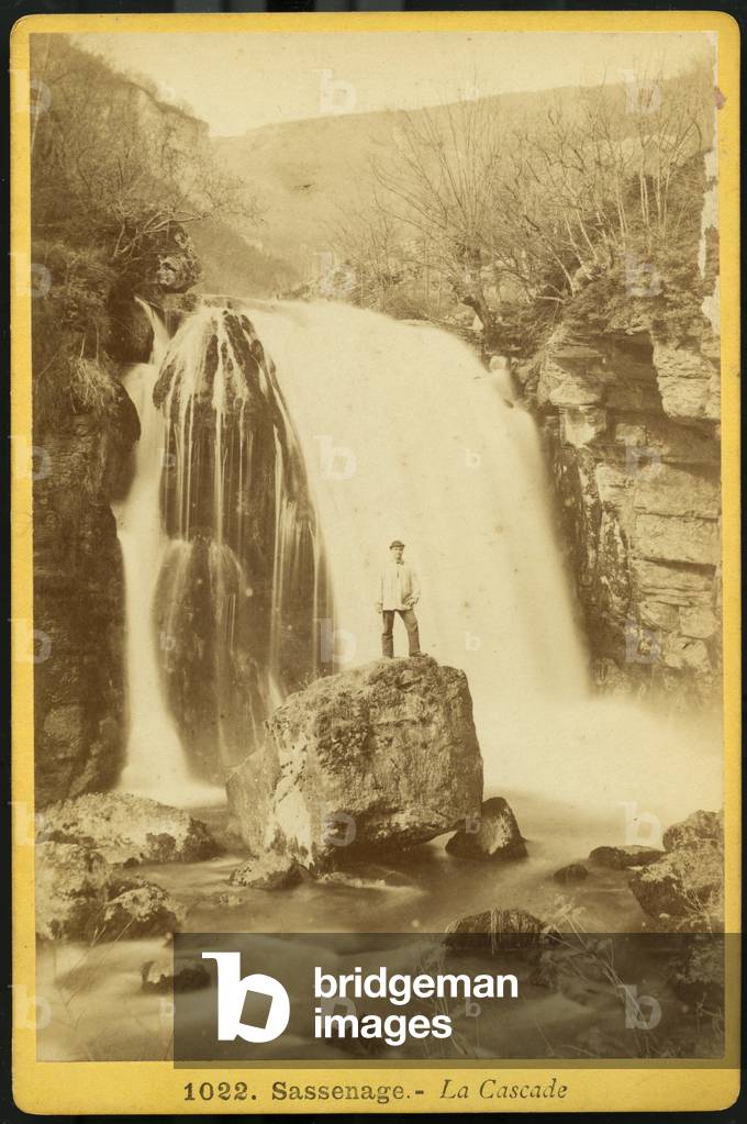France, Rhone-Alpes, Isere (38), Sassenage: A waterfall in Sassenage, 1870