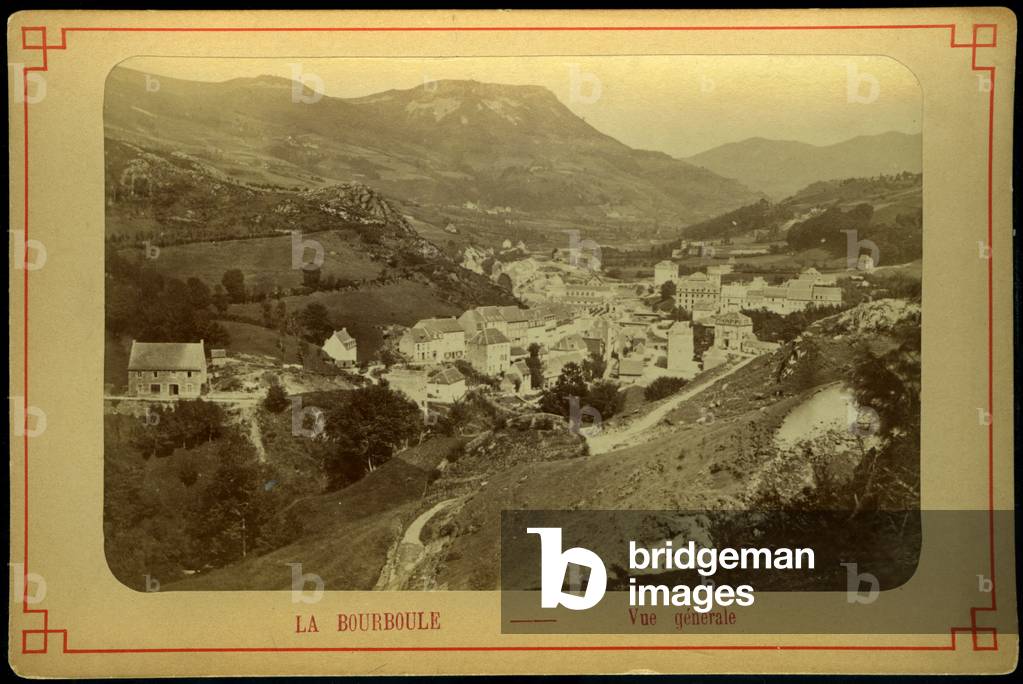 France, Auvergne, Puy-de-Dome (63), La Bourboule: general view of the Bourboule, 1880