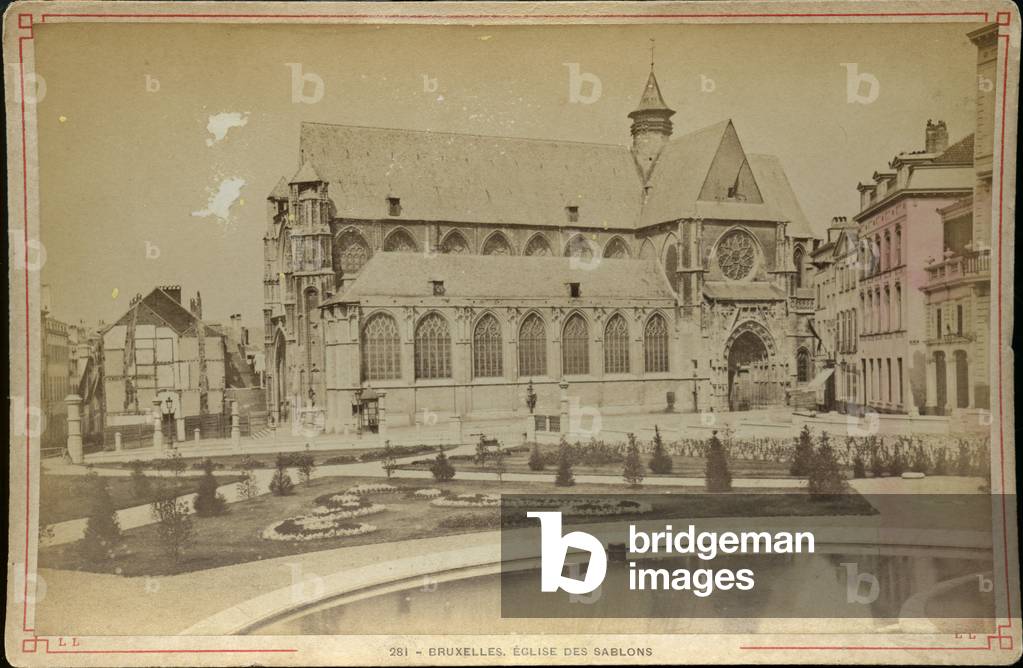 Brussels: Church of the Sablons before its restoration, 1885