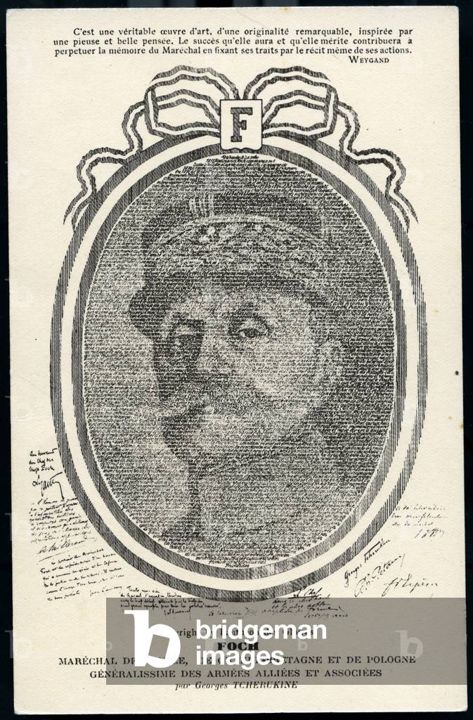 First World War: France, Original Portrait of Marechal Ferdinand Foch (1851-1929) by Georges Cherukine made from the story of his life, 1918