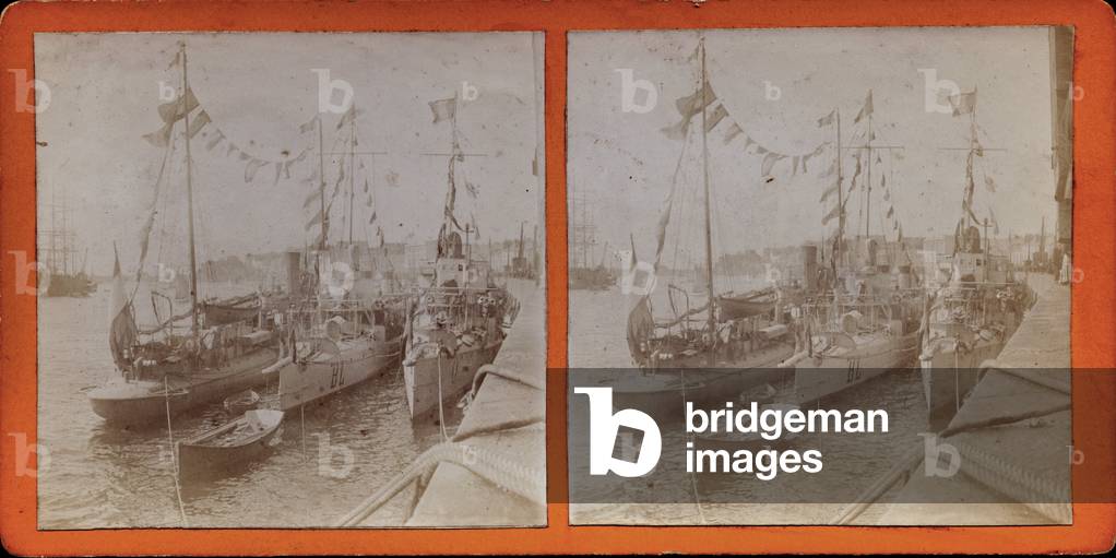 France, Pays de la Loire, Loire-Atlantique (44), Nantes: The port with military boats on dock, 1903