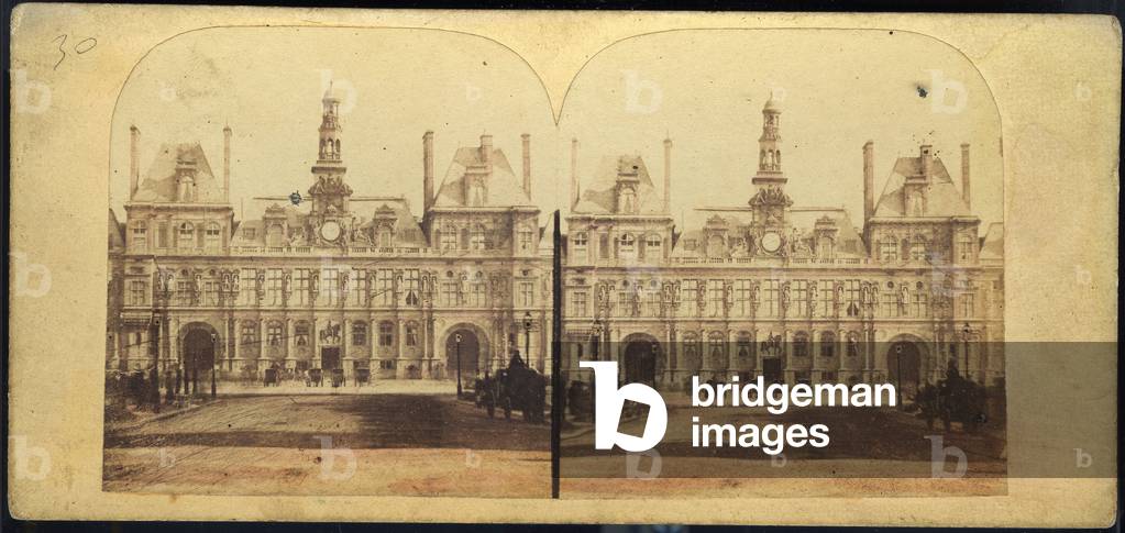 France, Ile-de-France, Paris (75): The facade of the hotel in Paris, 1865