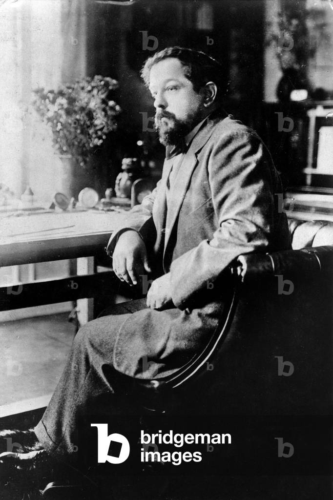 France: Portrait of Claude Debussy (1862-1918), musician
