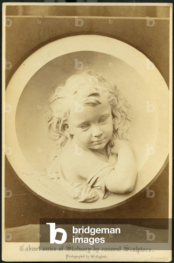 A bas-relief by a sculptor representing the head of a child, 1880 - Sculptor J.J Williamson