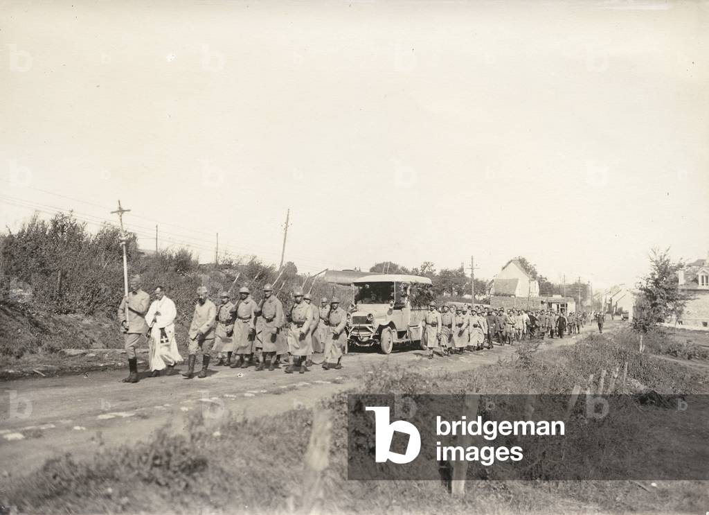 In a village in eastern France burial of soldier dead in combat, 1918