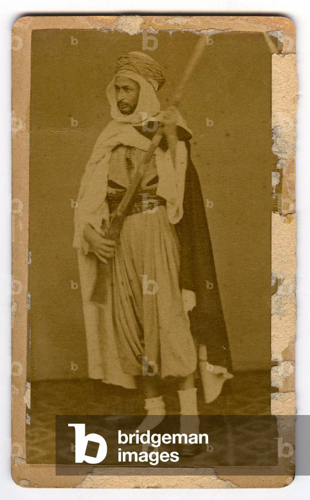 Algiers, Algeria, A zouave in uniform with rifle, 1855