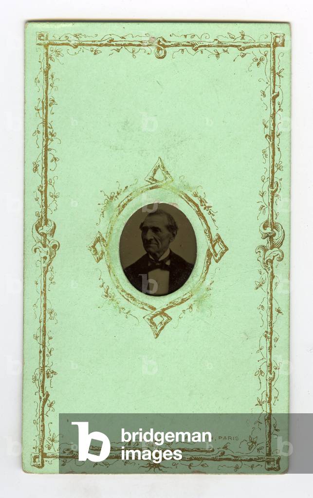 France, Portrait in medallion of a man by ferrotype, 1880